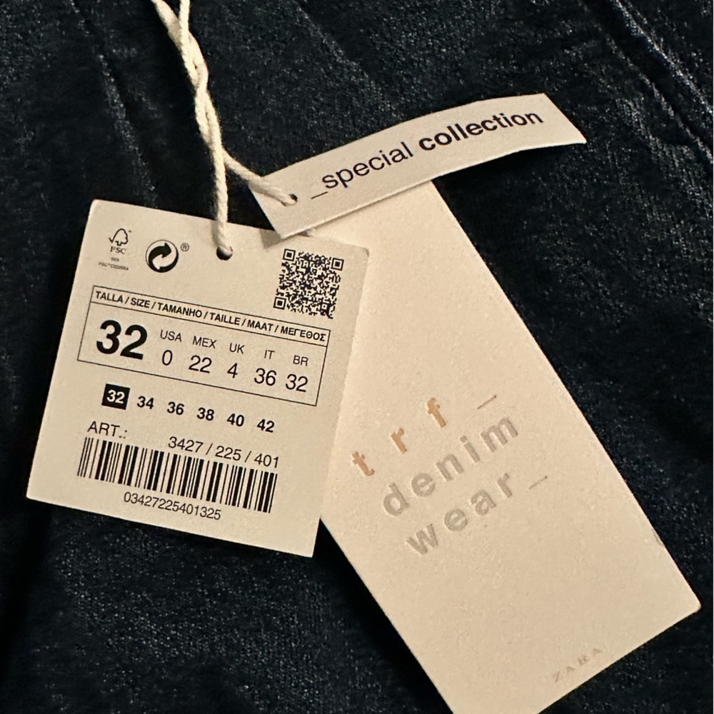 NWT Zara TRF wide leg jeans size 0 - Picture 6 of 9